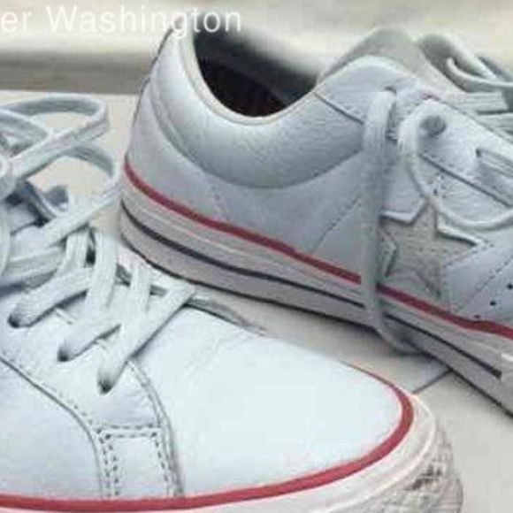 Converse One Star Ox Baby Blue Tint/Gym Red/White Unisex Size 10.5 - Picture 4 of 7